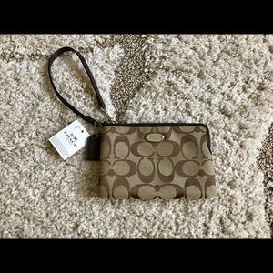Coach Signature Corner Zip Wristlet